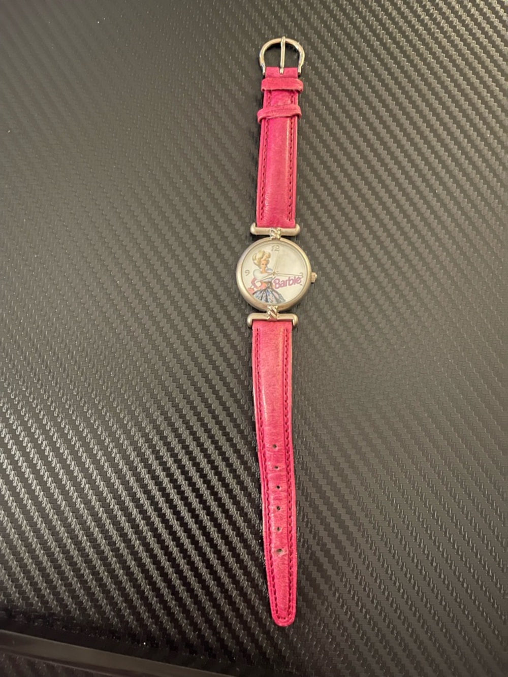 Relic Pink Leather Strap Barbie Dial Watch